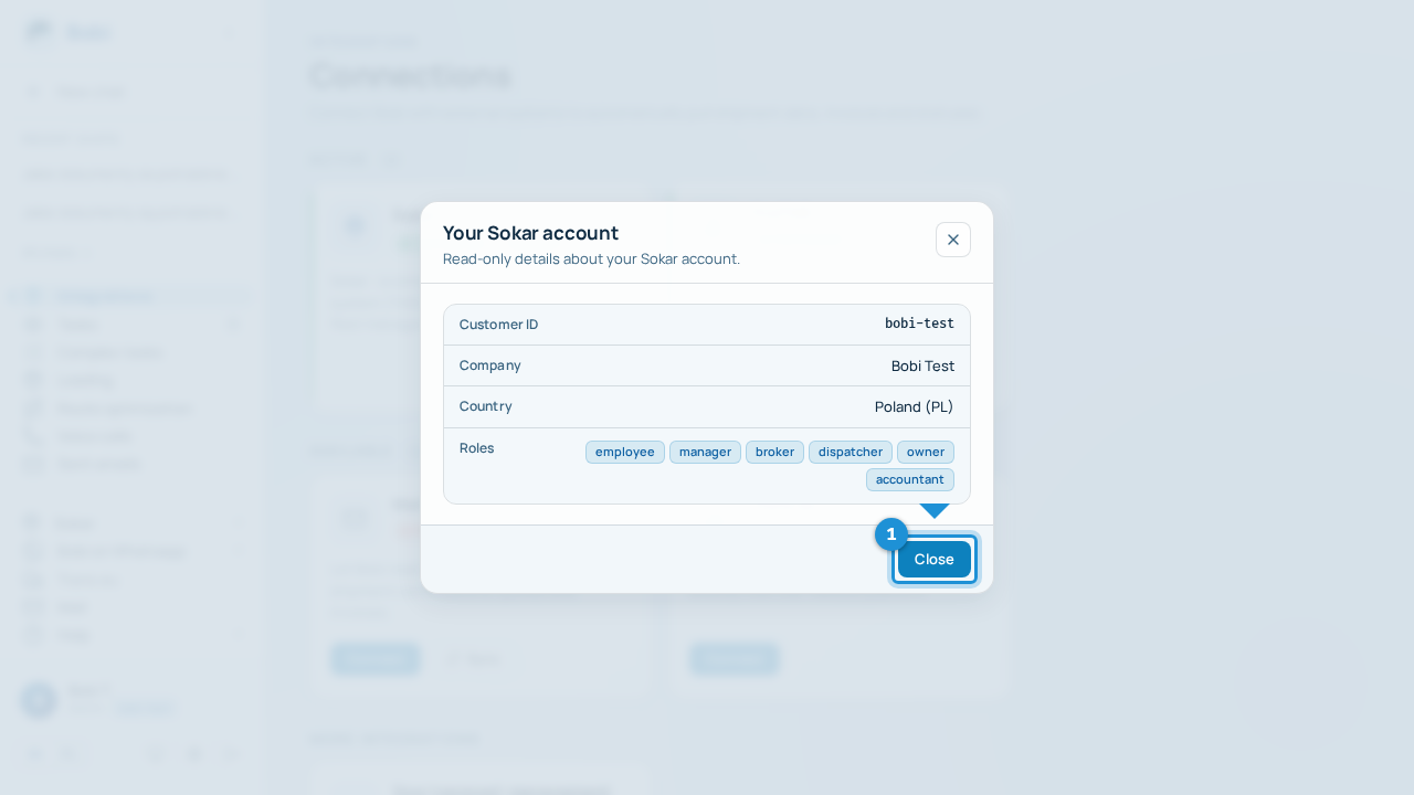 Sokar window with read-only account details and the “Open Sokar” button